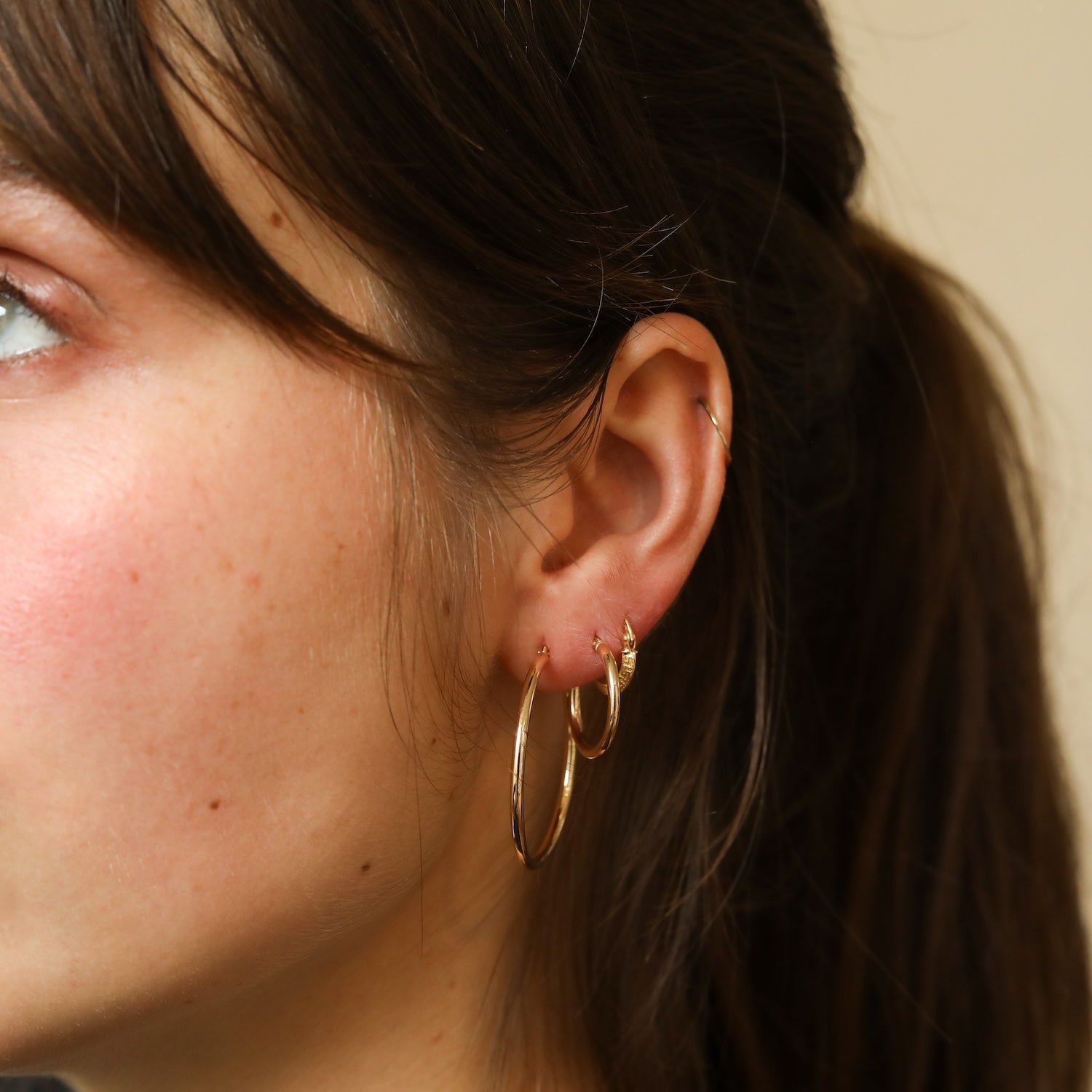 14K Gold Earrings | 34 mm